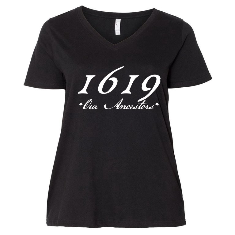 1619 Our Ancestors Women's V-Neck Plus Size T-Shirt