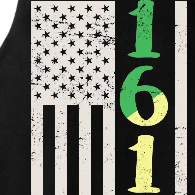 1619 Our Ancestors African American Pride Flag Ladies Tri-Blend Wicking Tank