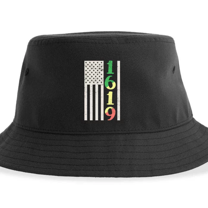 1619 Our Ancestors African American Pride Flag Sustainable Bucket Hat