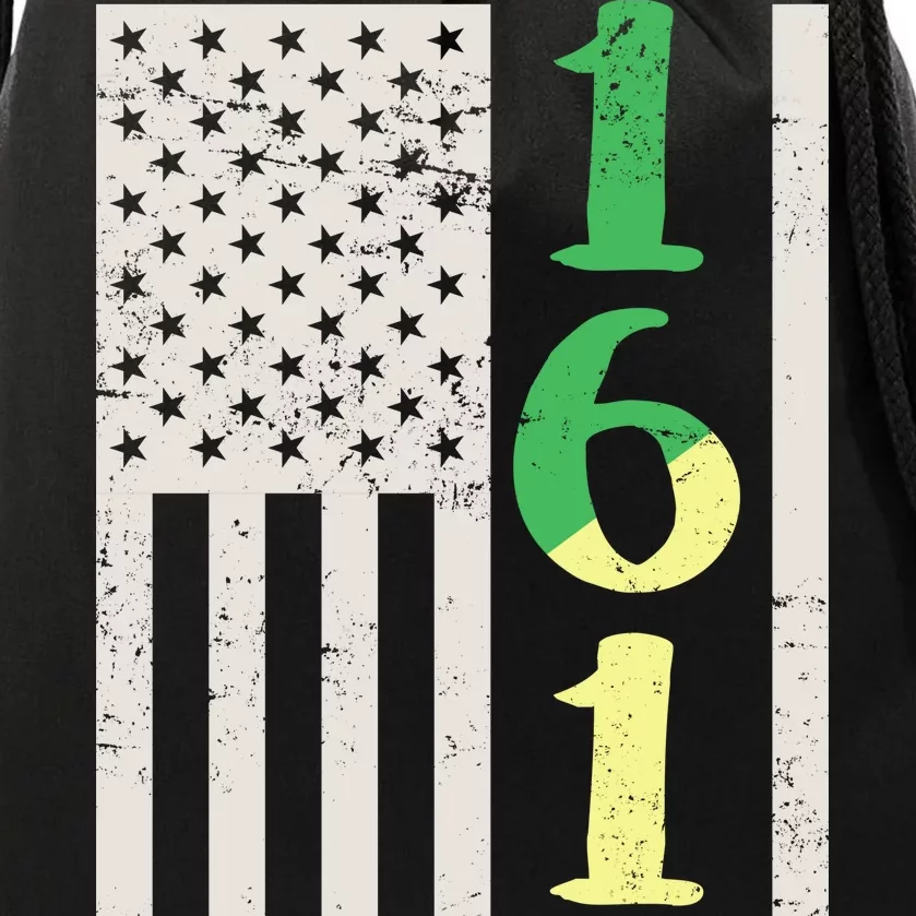 1619 Our Ancestors African American Pride Flag Drawstring Bag