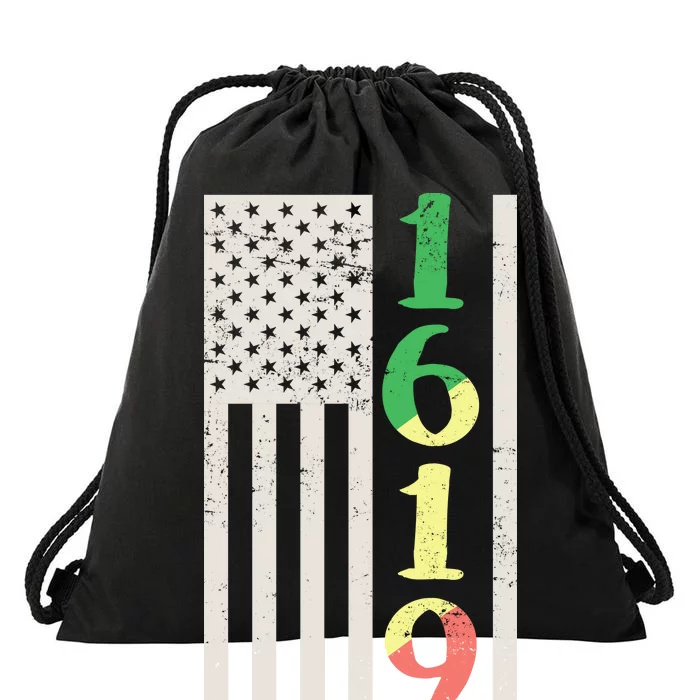 1619 Our Ancestors African American Pride Flag Drawstring Bag