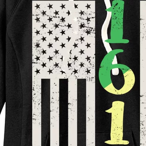 1619 Our Ancestors African American Pride Flag Women's Fleece Hoodie