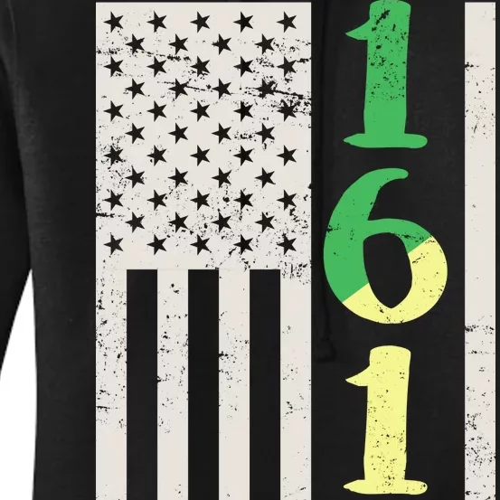 1619 Our Ancestors African American Pride Flag Women's Pullover Hoodie