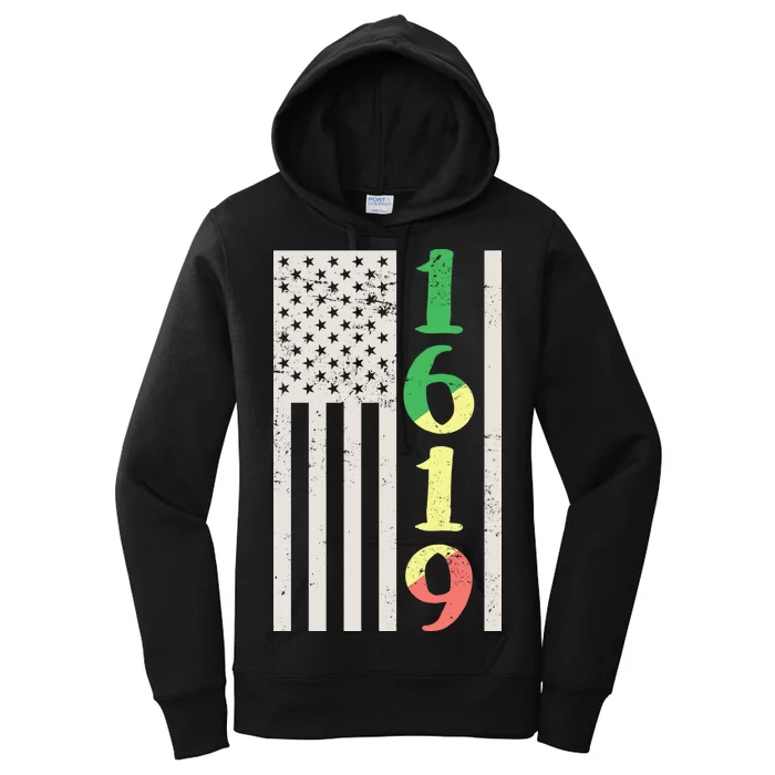 1619 Our Ancestors African American Pride Flag Women's Pullover Hoodie