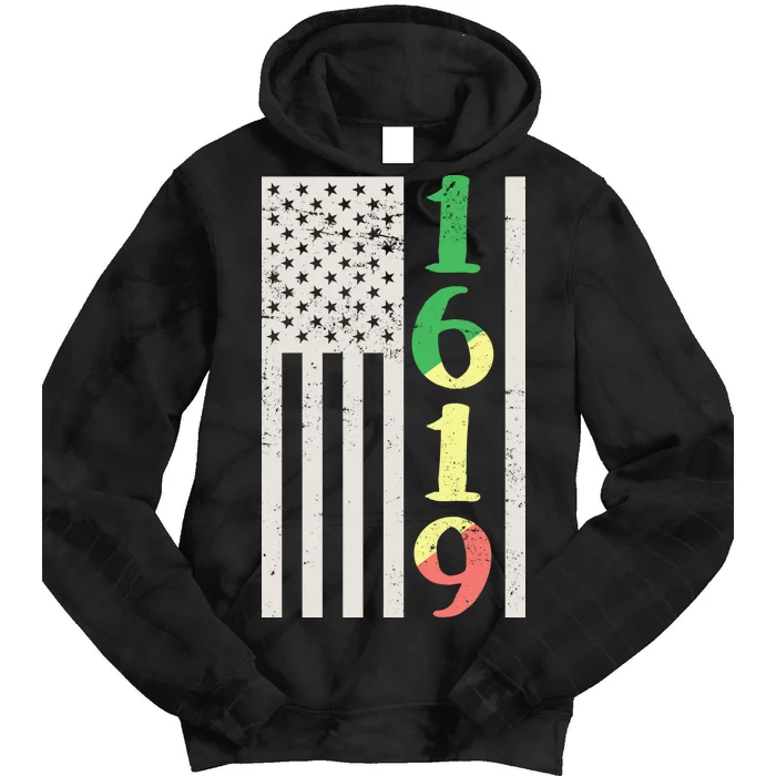 1619 Our Ancestors African American Pride Flag Tie Dye Hoodie