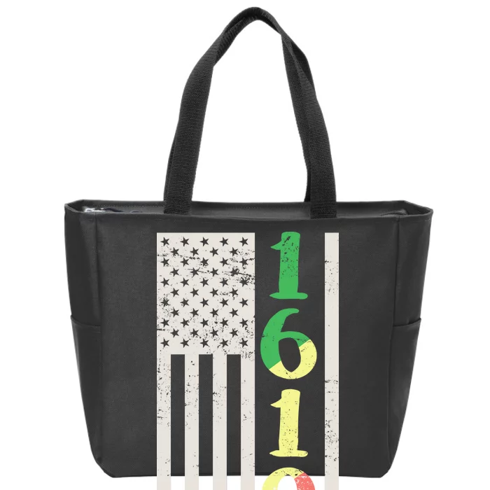 1619 Our Ancestors African American Pride Flag Zip Tote Bag