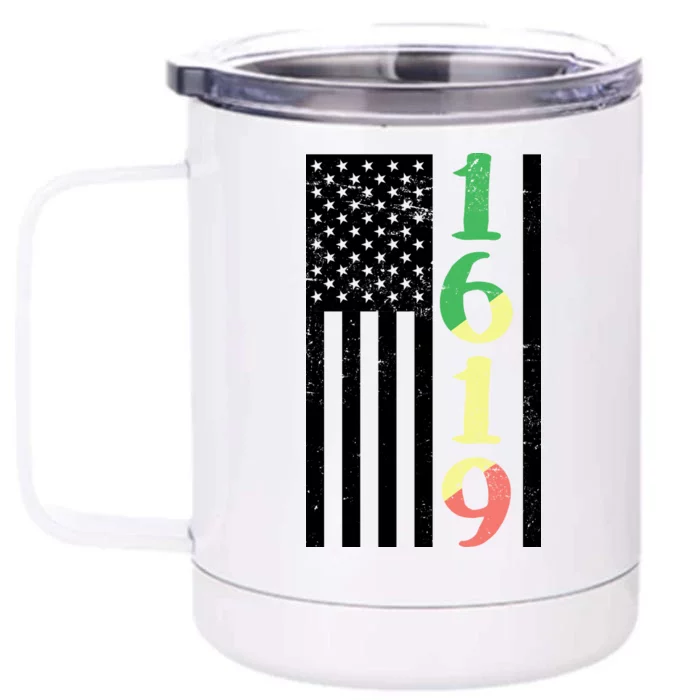 1619 Our Ancestors African American Pride Flag Front & Back 12oz Stainless Steel Tumbler Cup