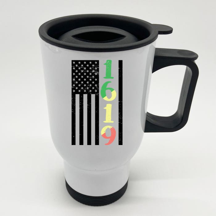 1619 Our Ancestors African American Pride Flag Front & Back Stainless Steel Travel Mug