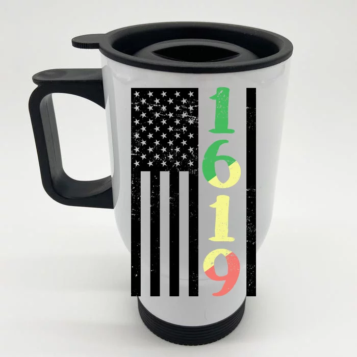 1619 Our Ancestors African American Pride Flag Front & Back Stainless Steel Travel Mug