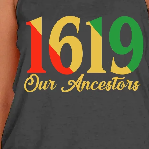 1619 Our Ancestors History Women's Knotted Racerback Tank