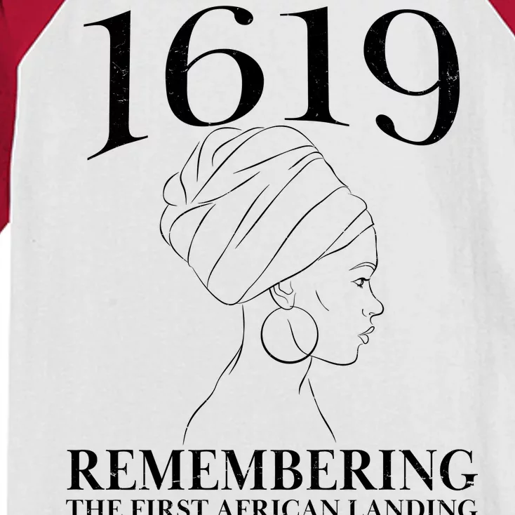 1619 Remembering the First African Landing Kids Colorblock Raglan Jersey