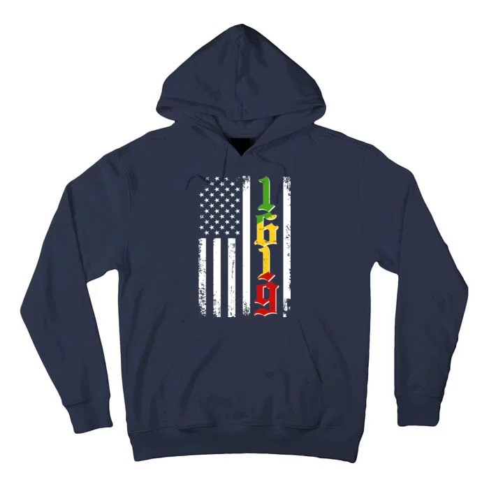 1619 US Flag African American Traditional Colors Tall Hoodie