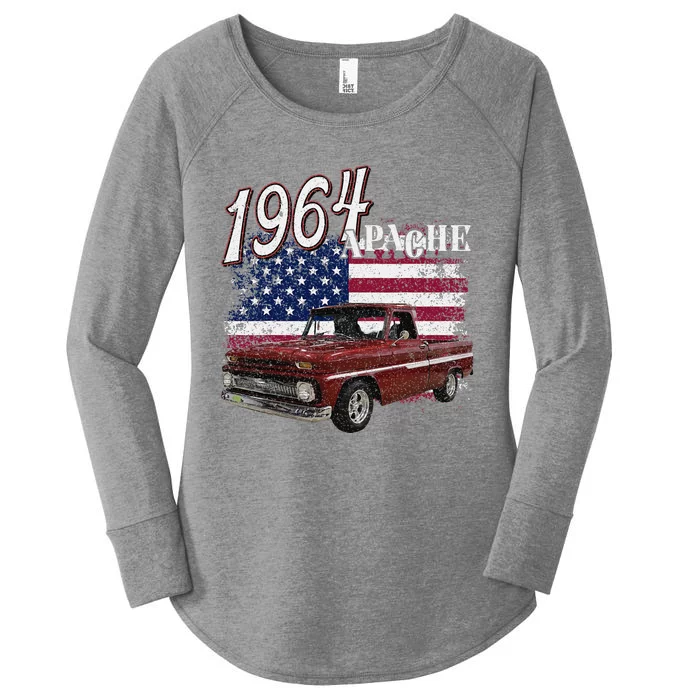 1964 64 Apache Stepside Women's Perfect Tri Tunic Long Sleeve Shirt