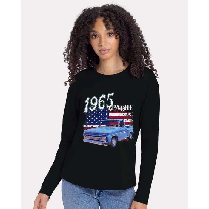 1965 65 Apache Stepside Womens Cotton Relaxed Long Sleeve T-Shirt