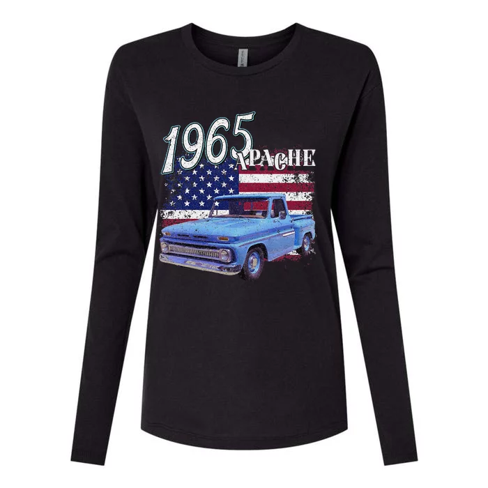 1965 65 Apache Stepside Womens Cotton Relaxed Long Sleeve T-Shirt