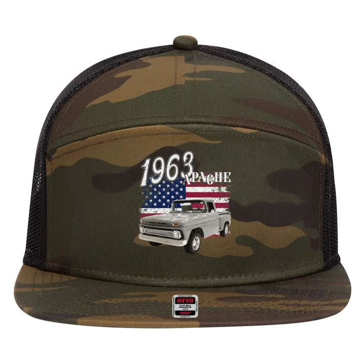 1963 63 Apache Stepside 7 Panel Mesh Trucker Snapback Hat