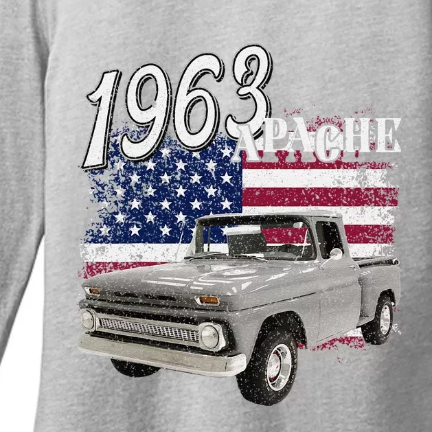 1963 63 Apache Stepside Womens CVC Long Sleeve Shirt