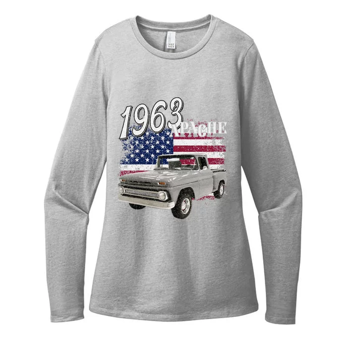 1963 63 Apache Stepside Womens CVC Long Sleeve Shirt