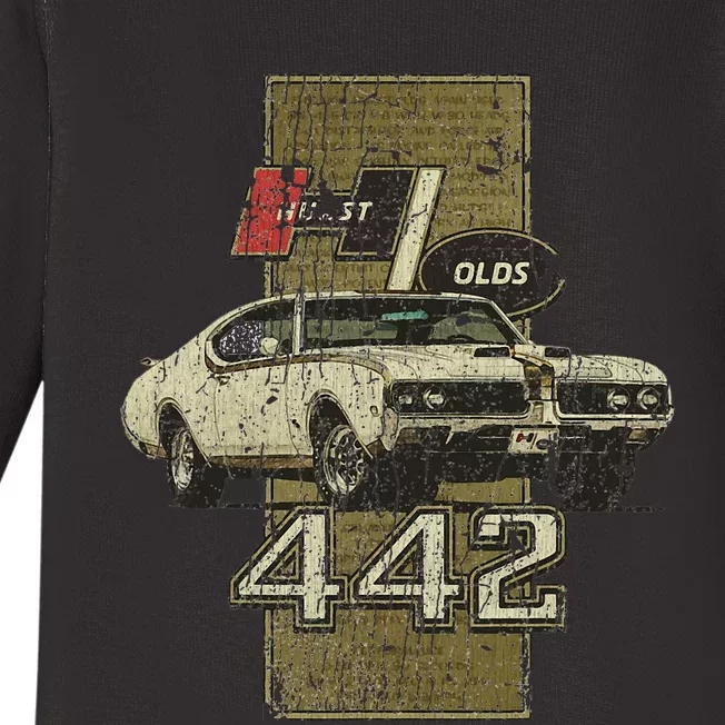 1969 69 Olds 442 Muscle Car Baby Long Sleeve Bodysuit