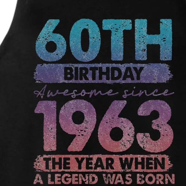 1963 60 Year Old Gifts Limited Edition 60th Vintage Birthday Ladies Tri-Blend Wicking Tank