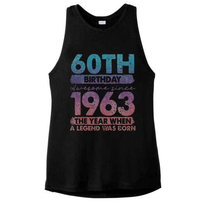 1963 60 Year Old Gifts Limited Edition 60th Vintage Birthday Ladies Tri-Blend Wicking Tank