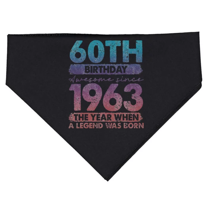 1963 60 Year Old Gifts Limited Edition 60th Vintage Birthday USA-Made Doggie Bandana