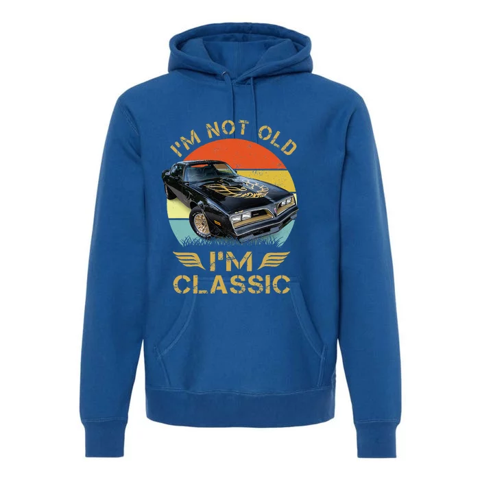 1977 77 Am Vintage Black Car Muscle Cars 70s Classic Premium Hoodie