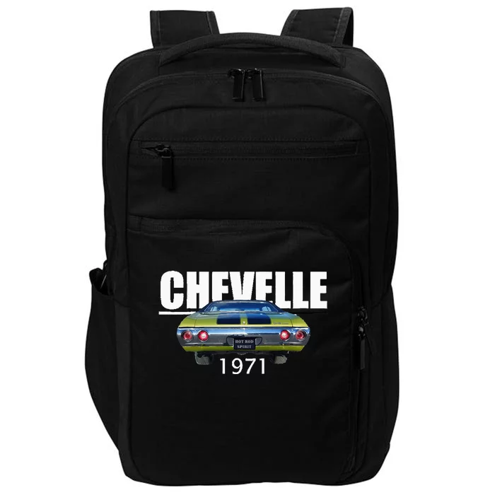 1971 71 Chevelle Malibu Ss Trending Muscle Green Car Impact Tech Backpack