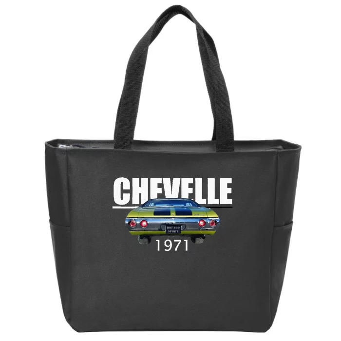 1971 71 Chevelle Malibu Ss Trending Muscle Green Car Zip Tote Bag