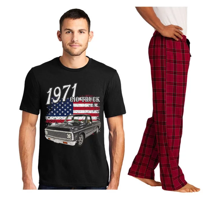 1971 71 C10 Truck Vintage 4th Of July American Flag Pajama Set