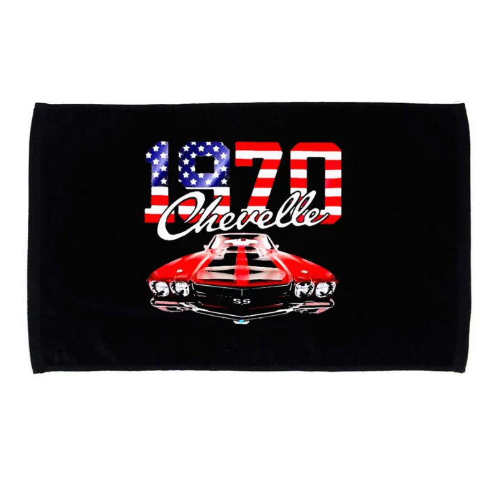 1970 70 Chevelle Ss Trending Muscle Red White Car Microfiber Hand Towel