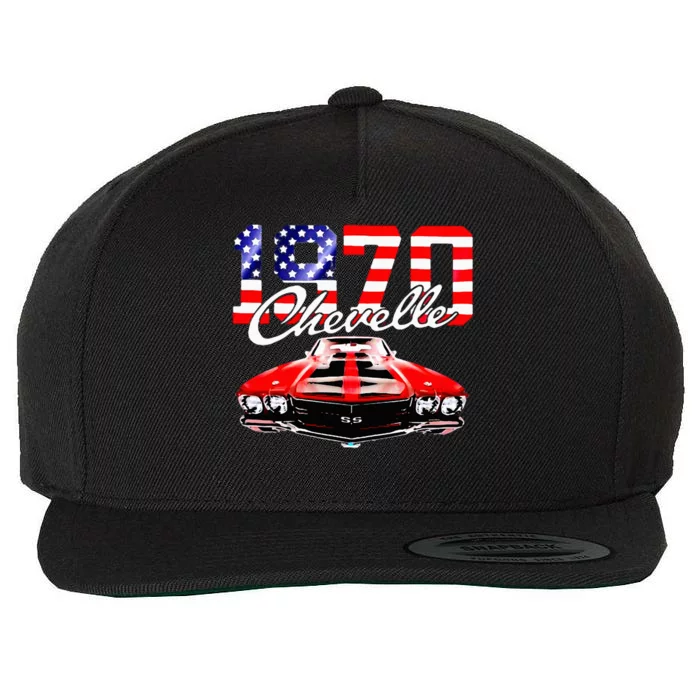 1970 70 Chevelle Ss Trending Muscle Red White Car Wool Snapback Cap