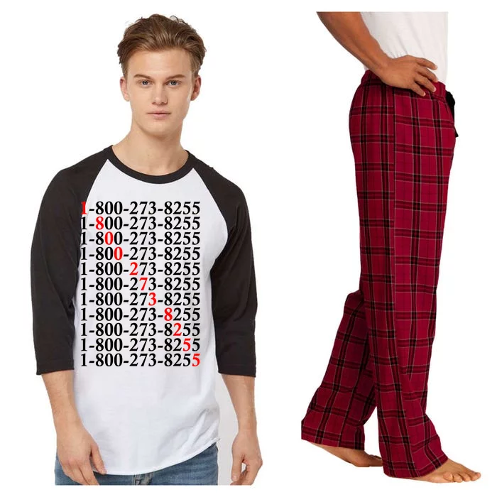 18002738255 Hotline Red Logo Raglan Sleeve Pajama Set