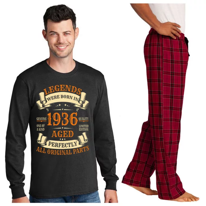 1936 88th Birthday Gift Turning 88 Years Old Long Sleeve Pajama Set