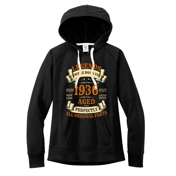 1936 88th Birthday Gift Turning 88 Years Old Women's Fleece Hoodie