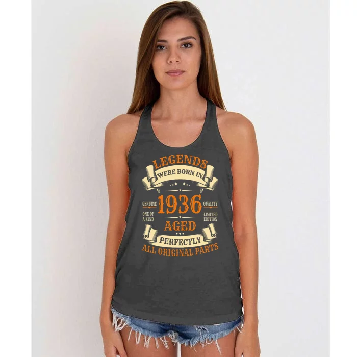 1936 88th Birthday Gift Turning 88 Years Old Women's Knotted Racerback Tank