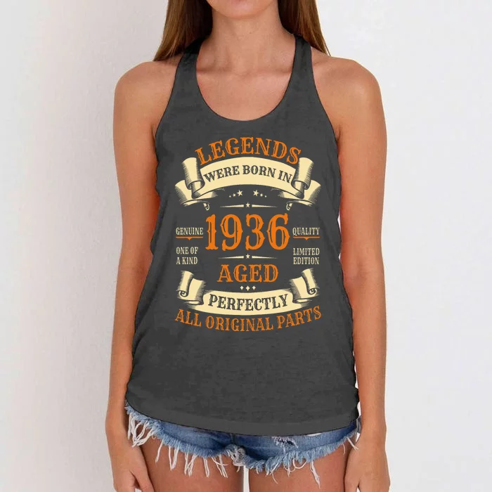 1936 88th Birthday Gift Turning 88 Years Old Women's Knotted Racerback Tank