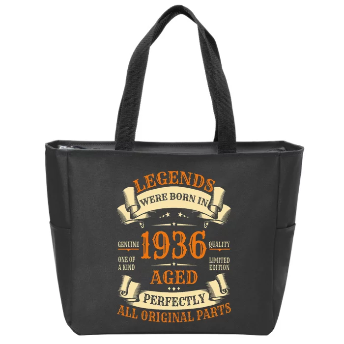 1936 88th Birthday Gift Turning 88 Years Old Zip Tote Bag