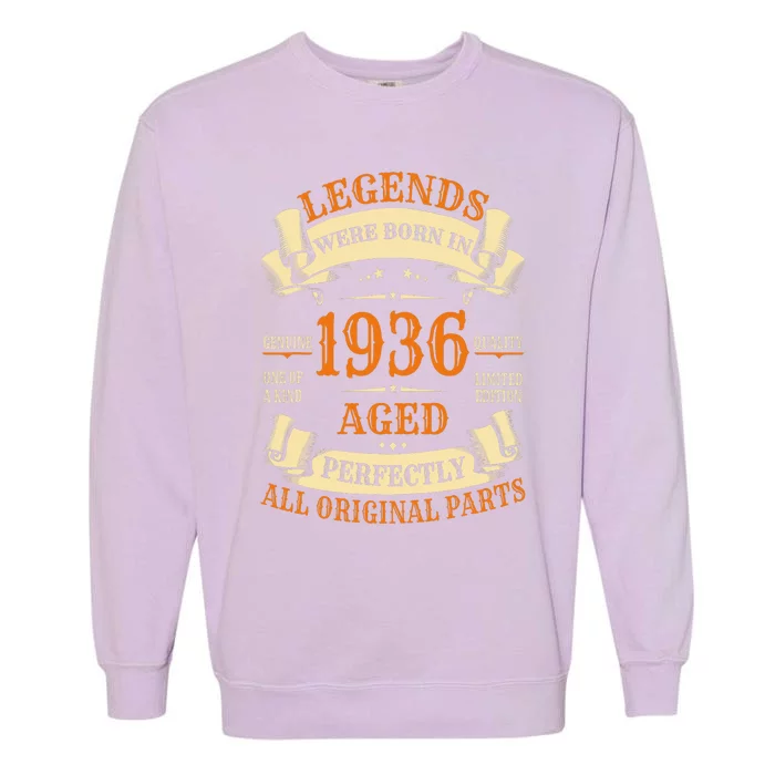 1936 88th Birthday Gift Turning 88 Years Old Garment-Dyed Sweatshirt