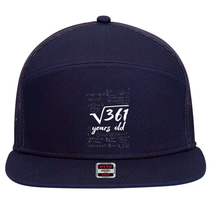 19 Year Old Birthday Math Geek 7 Panel Mesh Trucker Snapback Hat