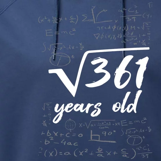 19 Year Old Birthday Math Geek Performance Fleece Hoodie