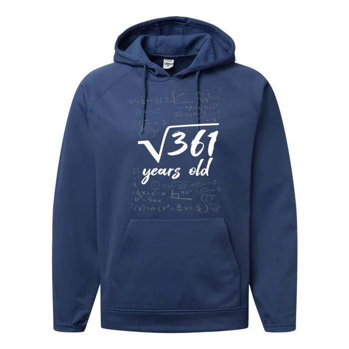 19 Year Old Birthday Math Geek Performance Fleece Hoodie