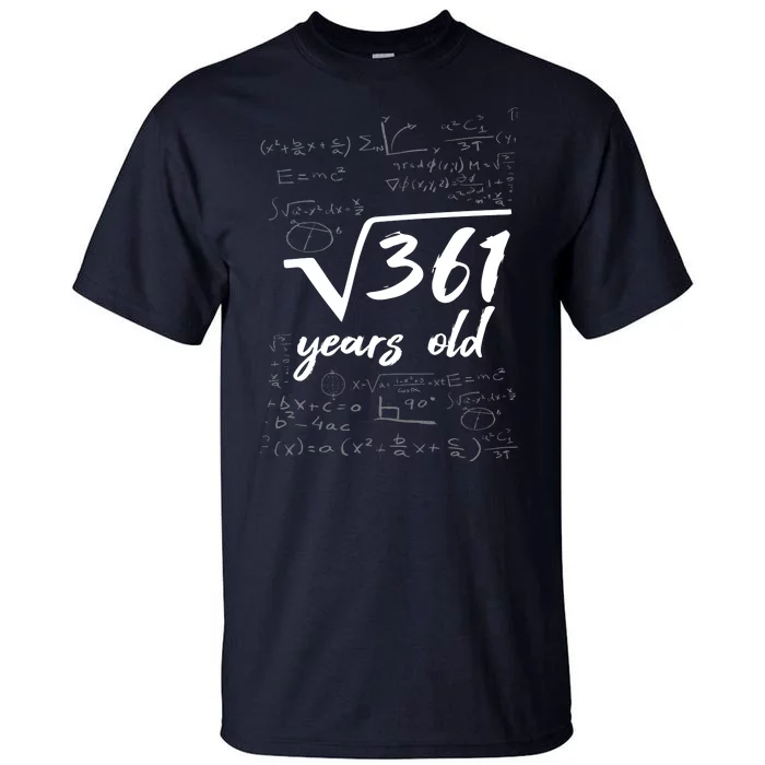 19 Year Old Birthday Math Geek Tall T-Shirt