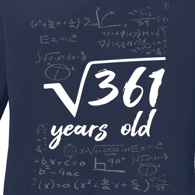 19 Year Old Birthday Math Geek Ladies Long Sleeve Shirt