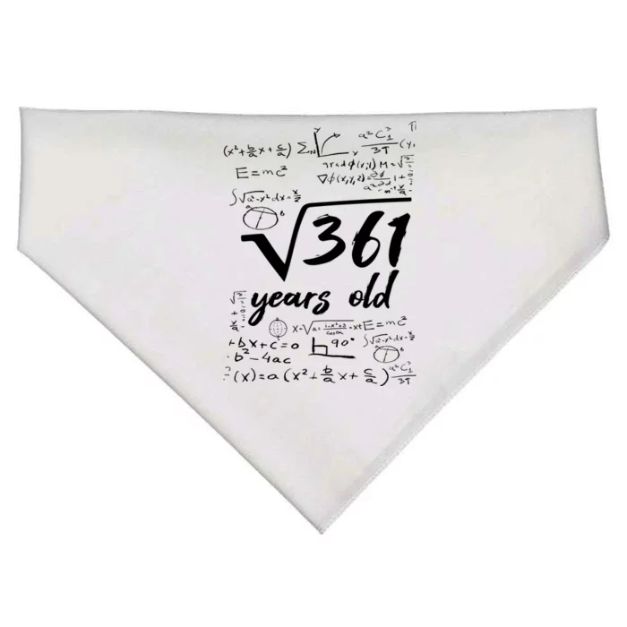 19 Year Old Birthday Math Geek USA-Made Doggie Bandana