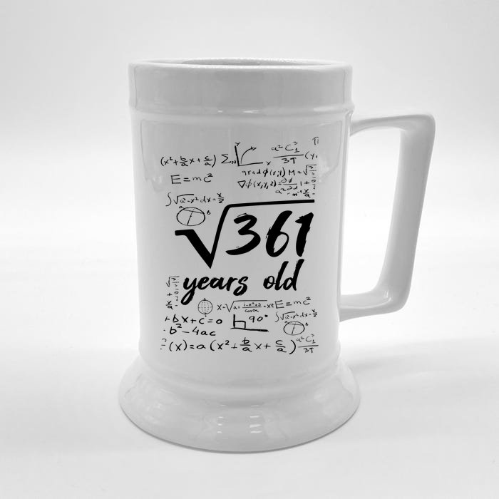 19 Year Old Birthday Math Geek Front & Back Beer Stein