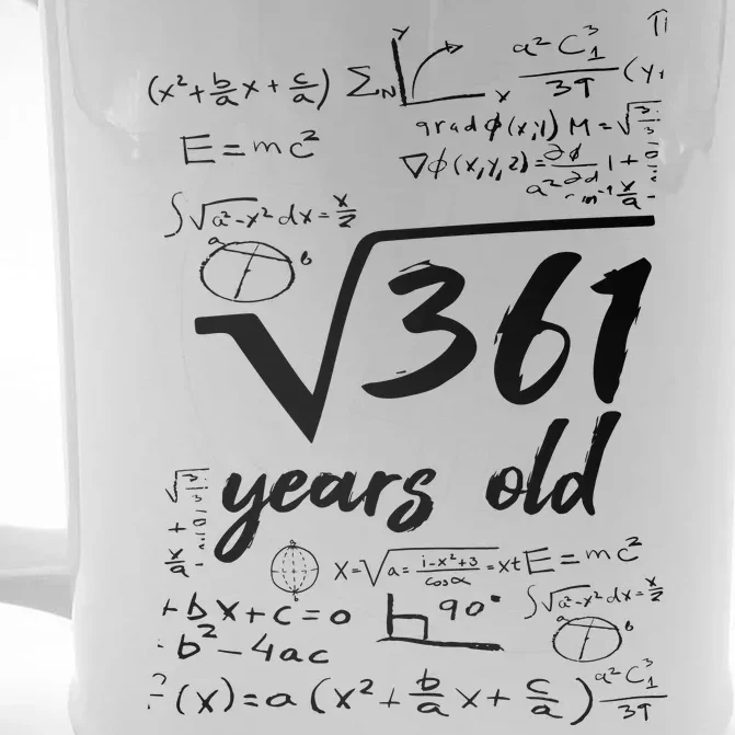 19 Year Old Birthday Math Geek Front & Back Beer Stein