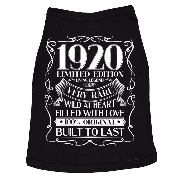 1920 Rare Limited Edition Legend 100th Birthday Doggie Tank