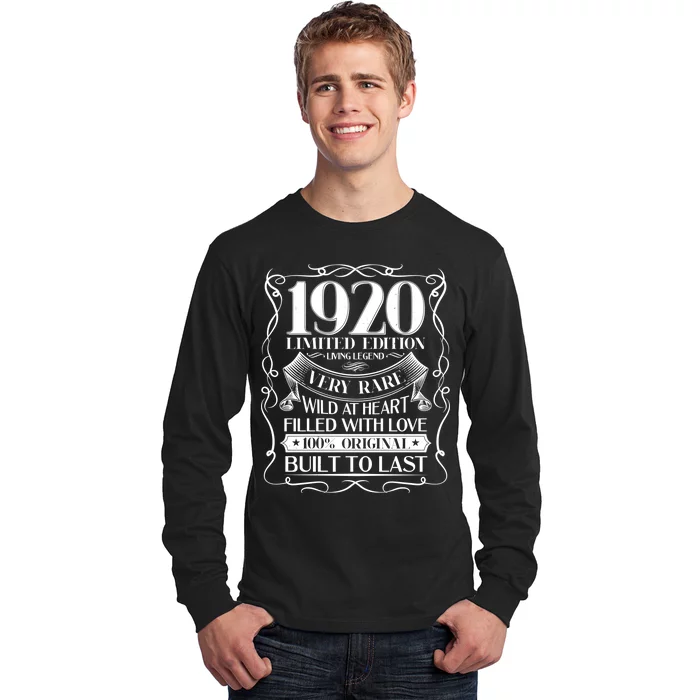 1920 Rare Limited Edition Legend 100th Birthday Long Sleeve Shirt