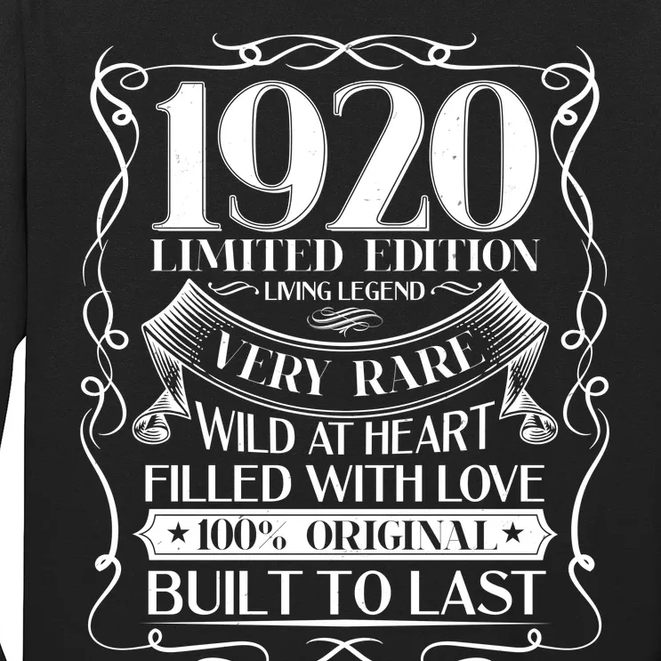 1920 Rare Limited Edition Legend 100th Birthday Long Sleeve Shirt